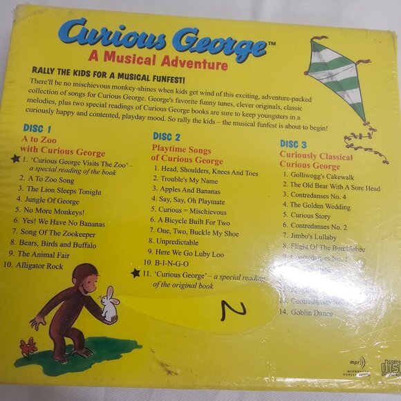 Curious George A Musical Adventure 3 Music CDs for kids      A to Zoo with Curio - Picture 6 of 7